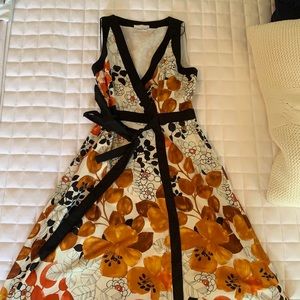 London Times Linen Mid Length Dress